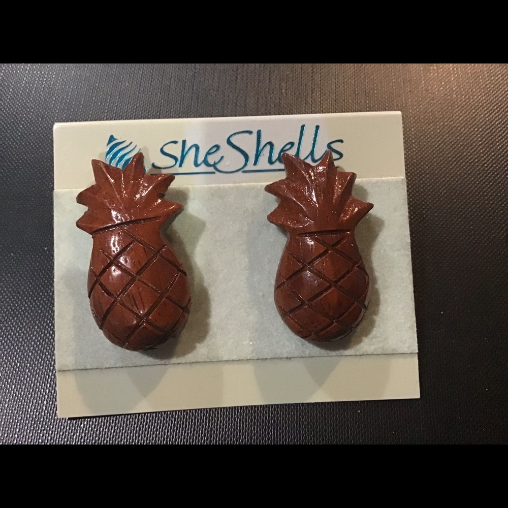 pineapple pierced earrings
